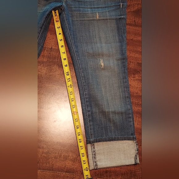 ANGEL Premium Denim Cropped Rolled Cuff Low Rise Quality Denim - Picture 9 of 13